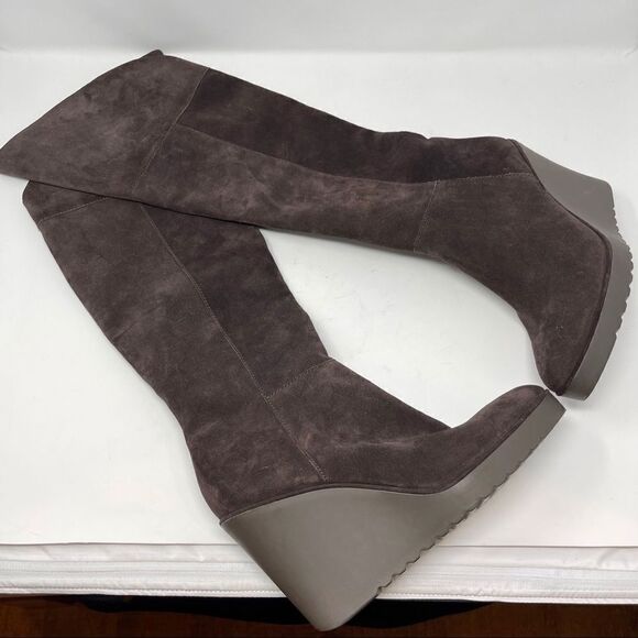 Rebecca Minkoff Suede Maroon Lottee Over Knee Boots Size 11 - Picture 1 of 9